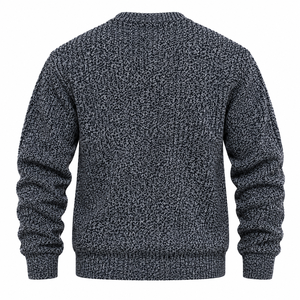 Phi Beta Sigma <b>Men's</b> Navy <b>Grey</b> Wool/Acrylic Knit Crew Neck <b>Cardigan</b> 1914 Sigma Letter Embroidery Long Sleeve Fraternity Casual - Product Image 4