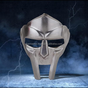 Máscara MF de Metal Pulido, Estilo Gladiador Romano, Villano Loco, Vikingo, Acero Plateado, Armadura Completa para Disfraz de Halloween - Product Image 2