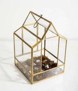 Terrario Colgante de Vidrio con Marco Metálico, Nuevo Diseño, Decoración para Hogar y Jardín, Terrario de Mesa Hecho a Mano, Venta al Por Mayor - Product Image 2