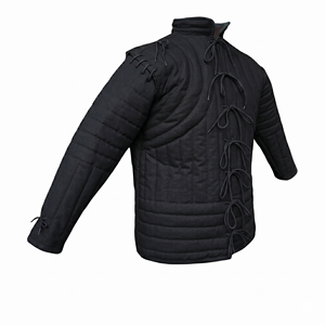 Chaqueta Gambeson Negra Acolchada de Algodón Medieval Hecha a Mano, Abrigo de Armadura Acolchado para Reenactment, SCA, Feria Renacentista y Halloween - Product Image 2