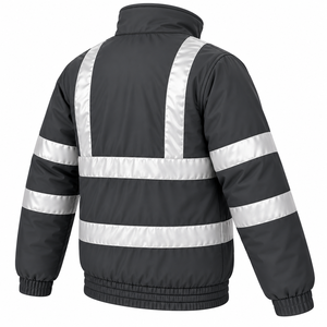 Chaqueta de Seguridad de Doble Capa Personalizada, Chaqueta de Alta Visibilidad, Chaqueta de Trabajo Reflectante, Chaqueta de Seguridad Personalizada para Hombre con Forro Polar - Product Image 4