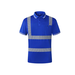 OEM |   Haute visibilité |   Chemise de sécurité réfléchissante noire à manches courtes |   T-shirt de travail Polo de sécurité routière pas cher - Product Image 1