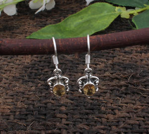 Pendientes de Citrino Natural, Facetados, Elegantes, de Citrino Color Miel, Joyería para Mujer, Regalo de Aniversario para Ella - Product Image 3