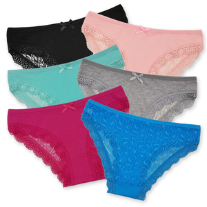 Sexy Women Lace Mid-Rise Thin Panties Stretch Floral Mesh Breathable Seamless Eco-Friendly Nylon Spandex <b>Boyshort</b> Plus Size OEM - Product Image 1
