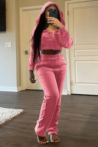 ชุดฮู้ดดี้แฟชั่นยุโรป-อเมริกา ปี 2026 สำหรับผู้หญิง เสื้อฮู้ดดี้แบบซิป เสื้อครอป และกางเกงจ็อกเกอร์ ชุดลำลองสีพื้น ชุดวอร์ม ดรอปชิปปิ้ง - Product Image 6