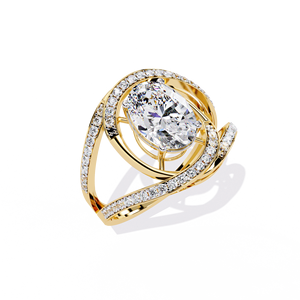 Anillos Clásicos de Compromiso, Boda y Aniversario en Oferta, Diamante Cultivado en Laboratorio con Corte Ovalado de 7CT, Certificado IGI, Anillo de Oro Sólido de 14K - Product Image 3