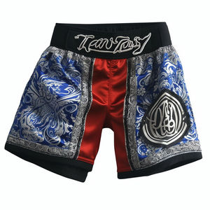 Red Muay Thai MMA Fighting Shorts Stretch Lightweight Quick Dry Breathable Custom Logo Sports Shorts - Product Image 3