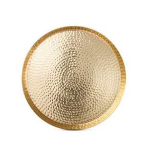 Plateaux de service ronds en or personnalisés avec design texturé en quatre tailles parfaits pour servir des collations et améliorer la décoration - Product Image 1