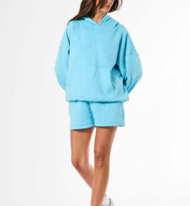 Nouvelles tendances : Sweats à capuche et pulls molletonnés personnalisés pour femmes avec logo, épaules tombantes, poche frontale, manches et ourlets côtelés – Vente en gros - Product Image 3