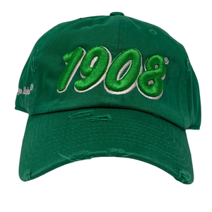 AKA 1908 Green Hat Embroidered Letter Baseball <b>Cap</b> Adjustable Cotton Headwear Casual Fashion <b>Vintage</b> Style Hat for Men Women Out - Product Image 1