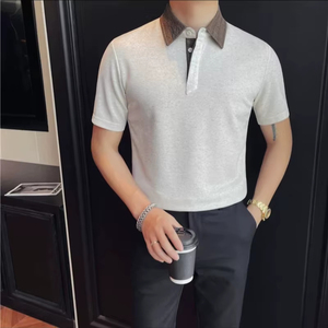 Polo de Lino de Alta Calidad para Verano, Polo de Punto para Hombre, Manga Corta, Cuello Solapa, Transpirable, Camiseta Informal, Polo Personalizado - Product Image 1