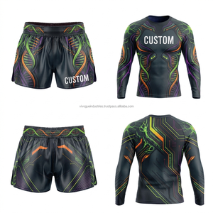 Ensemble short et rashguard Muay Thai personnalisé en gros – Kit d'entraînement de boxe et de kickboxing extensible, respirant et léger - Product Image 4