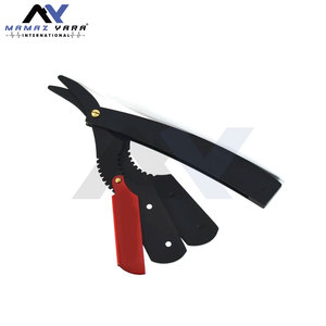 มีดโกนหนวดแบบตรงสีแดงและสีดำสำหรับร้านตัดผมมืออาชีพ - Product Image 5