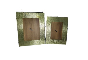 trending Design Rectangle Metal Photo <b>Frame</b> Gold Finish Embossed Texture Horizontal Design - Product Image 1