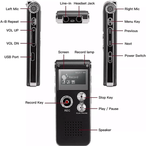 Registratore Vocale Digitale 32GB Mini in Metallo, MP3, Dittafono Audio con Connettore USB, Registratore per Riunioni con Formato FLAC e WAV - Product Image 3