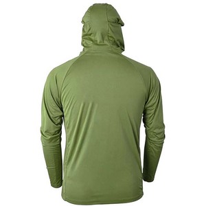 เสื้อตกปลาผู้ชายสีเขียวมะกอก แขนยาว UPF 50 ป้องกันรังสียูวี มีฮู้ด สีพื้น ผ้าโพลีเอสเตอร์ แบบสวมหัว - Product Image 2