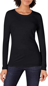 Pull en jersey 100 % coton tricoté à manches trois-quarts et col rond pour femme, coupe décontractée, longueur normale, couleur unie, idéal pour l'été - Product Image 4