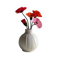 Vase en céramique transparente de grande taille, style Art déco, avec glaçure réactive, pour la décoration de table, à l'intérieur ou à l'extérieur, avec des fleurs
