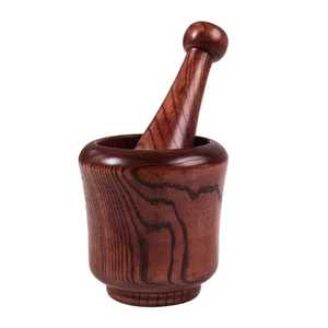 Skies Traders Smooth Hardwood Mortar & Pestle Set-Durable Dishwasher & Oven Safe Spice <b>Grinder</b> with Dust Resistant Design - Product Image 1