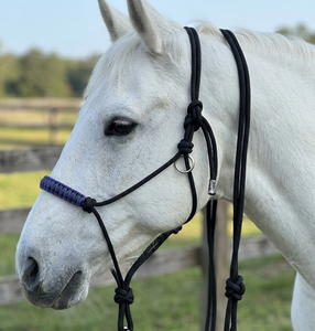 เชือกไนลอนถักหลากสีม่วงดำ HM GLOBAL พร้อมสายรัดคอแบบ Halter ทนทาน คุณภาพสูง ฮาร์ดแวร์เหล็กนิกเกิล  สำหรับม้า - Product Image 5