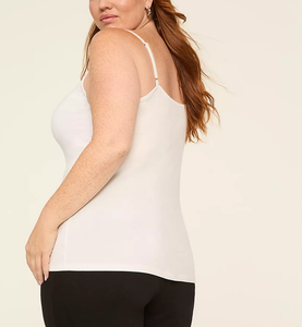 Custom Women's Casual Breathable Adjustable Sleeveless <b>V</b>-<b>Neck</b> Eco-Friendly Body-Skimming <b>Cami</b> Spaghetti Strap Tank <b>Tops</b> - Product Image 4