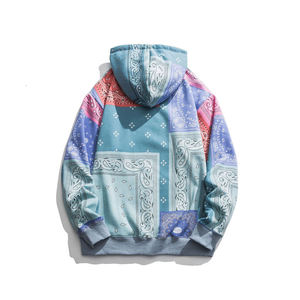 Sweat-shirt à capuche brodé patchwork Hip Hop unisexe, coupe oversize, style streetwear, personnalisable avec logo, 100% coton - Product Image 2