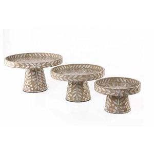 New Arrival Floral Pattern Mother Pearl Handmade Cake <b>Stand</b> Dessert Display <b>Cupcake</b> <b>Stands</b> Decorative Serving Wholesale Price - Product Image 2