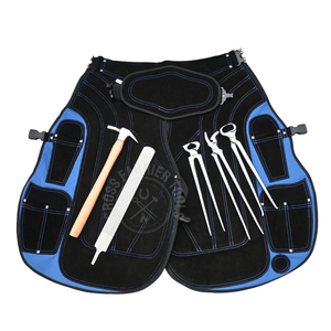Kit de Herramientas para Herrador con Delantal de Cuero Reforzado, Cortaúñas para Pezuñas, Herramienta para Quitar Zapatas, Clavillador Curvo, Martillo de Empujar y Lima de Clavos - Product Image 1