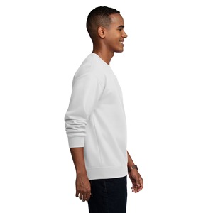 Men's <b>White</b> Crew Neck Sweatshirt Regular Fit Cotton French Terry Pullover Casual Autumn Wear - Product Image 5