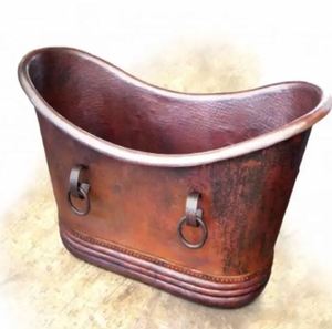Modern Shined Double Slipper Budget-Friendly Bathroom Pure Copper <b>Bath</b> Tub Handmade Antique Free Standing - Product Image 1
