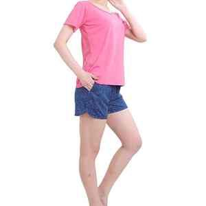 Ensemble d'été pour femmes, best-seller, personnalisé, léger, couleur unie, qualité durable, manches courtes, faible MOQ - Product Image 4