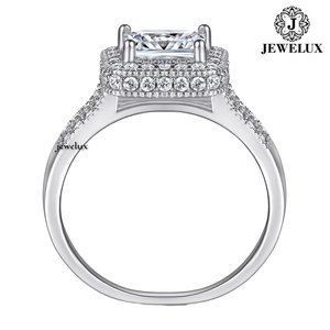 Anillo de Eternidad Jewelux para Mujer, Oro Sólido de 18K, Chapado en Rodio, con Diamantes, Corte Brillante Redondo, Engaste Pavé, Estilo Clásico para Boda - Product Image 2