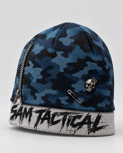 Bonnet d'hiver OEM en tricot jacquard, motif camouflage vintage à carreaux, broderie 3D, logo personnalisé, 100% acrylique, couleur personnalisée, plage - Product Image 4