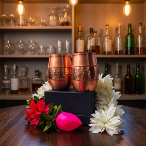 Gobelet moderne en cuivre martelé, finition mate, détails perlés, verre à boire en cuivre pur, tasse à eau de qualité supérieure, pour la maison, le bar, la cuisine - Product Image 1