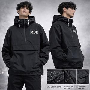 Chaqueta Impermeable para Hombre con Capucha y Bolsillos Grandes, Diseño de Media Cremallera, Estilo Techwear, con Efecto de Cambio de Color - Product Image 2