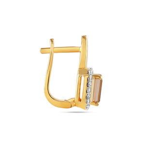 ต่างหูทรงสี่เหลี่ยมรัศมีสีทองแชมเปญ - Product Image 3