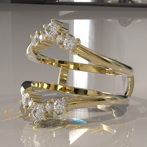 Anillo Personalizable, Anillo Envolvente Aggie, Anillo Envolvente con Diamantes, Anillo a Juego con Moissanita, Anillo de Eternidad, Banda de Eternidad con Diamantes - Product Image 3