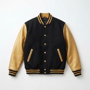 Veste de baseball personnalisée en laine avec manches en cuir et patchs en chenille - Product Image 3