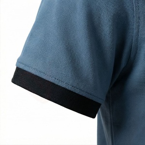 Men's <b>Blue</b> Short Sleeve <b>Polo</b> <b>Shirt</b> 100% Polyester Knitted Quick Dry Casual Solid Design Regular Fit - Product Image 6