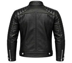 Custom Men's Glossy Stand Genuine Leather Breathable Eco-Friendly Full Zip Winter <b>Coat</b> Warm <b>Lightweight</b> Wholesale Plus Front - Product Image 2