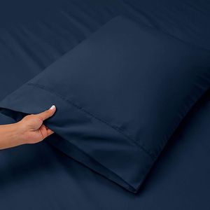 Drap de lit en coton uni, tissu doux, couverture de chambre à coucher, literie, textile de maison, drap de lit en coton rayé - Product Image 3