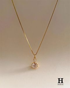 Pendentif minimaliste en or avec diamant de laboratoire certifié IGI, forme ronde, collier pendentif - Product Image 1