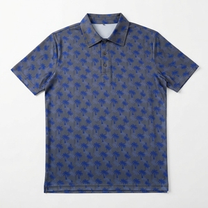 เสื้อโปโลพิมพ์ลายฮาวายสำหรับผู้ชาย แขนสั้น คอปก ผ้าถัก เหมาะสำหรับกอล์ฟและวันหยุดพักผ่อน รับสกรีนโลโก้ - Product Image 3