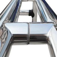 Barre de protection universelle pour camionnette CZX Heavy Duty 76 mm en acier inoxydable poli miroir avec feu stop LED intégré