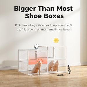 Confezione da 15 Scatole Portascarpe in Plastica Trasparente Extra Large per Taglia US 11, Organizzatore Impilabile per Scarpe - Product Image 3
