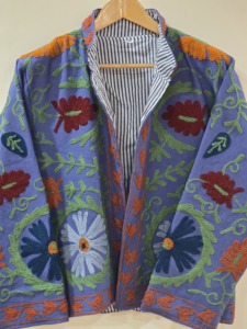 Veste en laine brodée bohème à manches longues, col rond, motif floral Suzani, vêtement d'extérieur décontracté écologique pour femmes, taille plus, hiver - Product Image 4