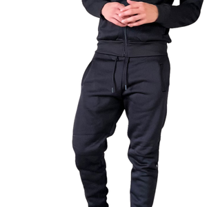 Men Fleece <b>Full</b> <b>Zip</b> <b>Hoodie</b> Tracksuit Set Cuffed Jogger Trousers Relaxed Fit Casual Winter Two Piece Sports Lounge Outfit - Product Image 4