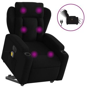 Fauteuil inclinable électrique de massage en tissu noir - Product Image 2