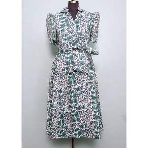 Vestido de Fiesta Moderno para Boda, Estilo Dulce, Vestido de Verano, Estampado Floral Hecho a Mano, Algodón, Canguro, Hermoso Vestido Casual de Línea A para Mujer - Product Image 1