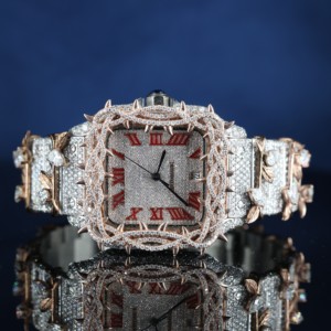 Reloj de Lujo Unisex Mecánico de Aleación Cuadrado de Acero Inoxidable al por Mayor, 16mm, con Diamantes VVS, Totalmente Iced, Joyería Hip Hop, Zafiro - Product Image 1